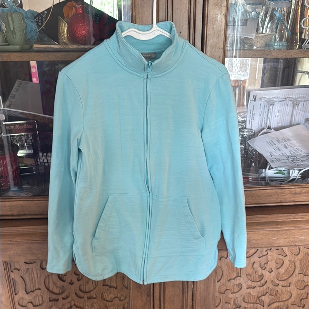 Light Blue Zip-Up Jacket - Picture 5 of 6
